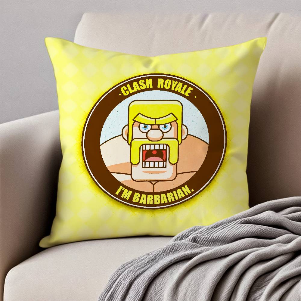 Anime C-Clash R-Royale Pillow Case Anti-dustmite Pillowcase Invisible Zipper Silky Short Plush Sofa Cushion Cover