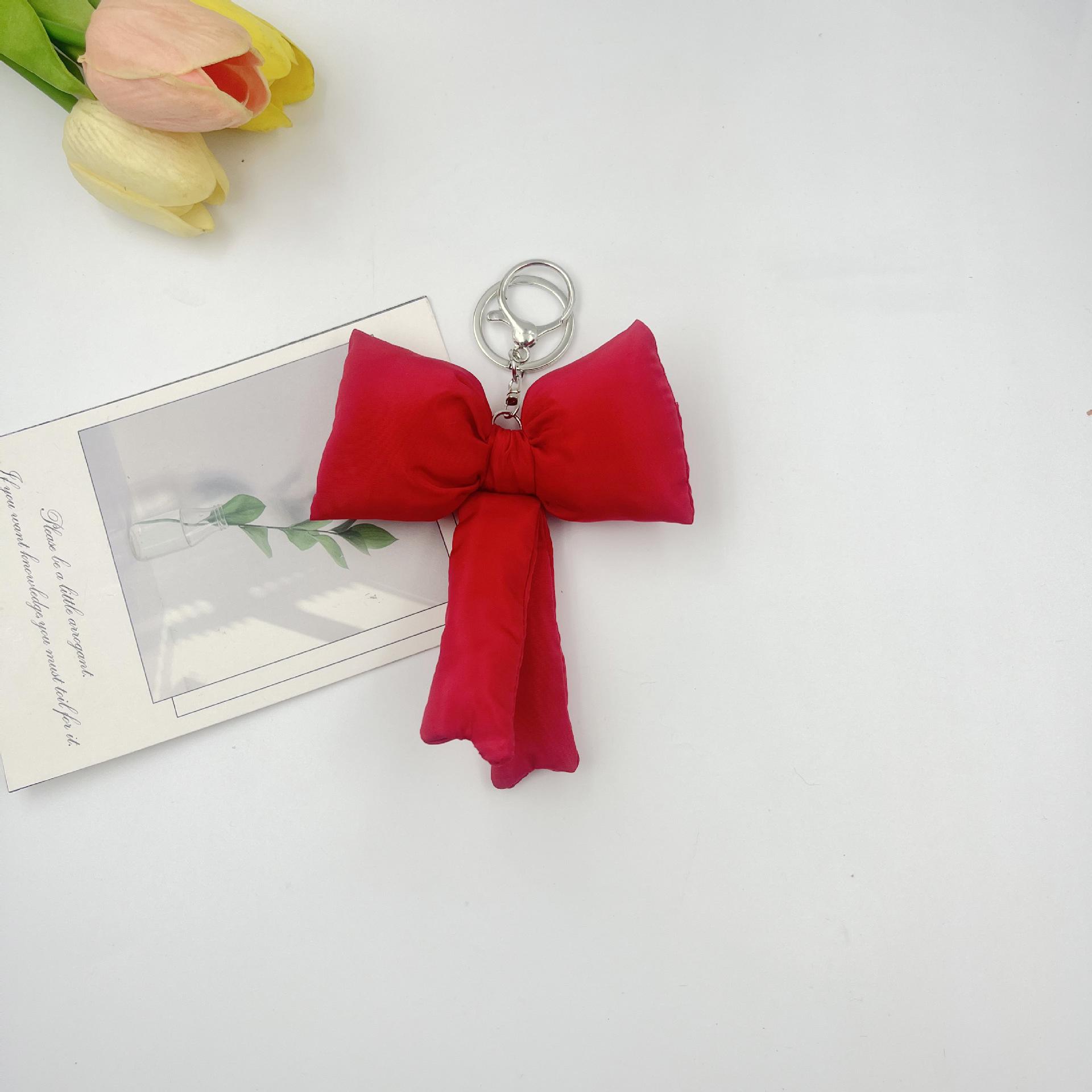 Korean Style Bow Knot Girly Backpack Keychain Pendant Keychain красный