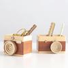 Pen Holder Camera Wood Desktop Organizer Multipurpose Cosmetic Sundries Large-capacity Storage Box Home Office School Office