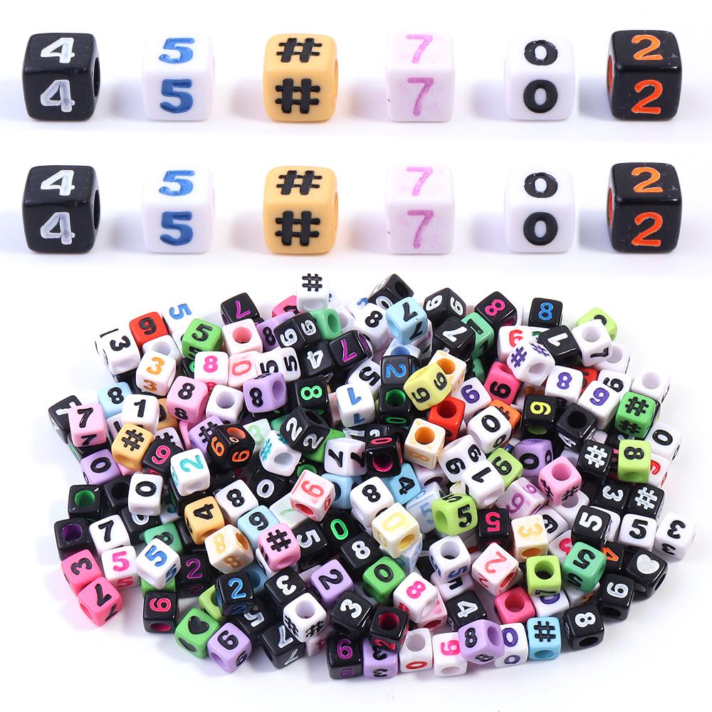 100 Stück 7mm Quadratische Acryl Buchstabenperlen Gemischtes Alphabet Lose Abstandshalterperlen Für Schmuckherstellung DIY Armbänder Halsketten Zubehör