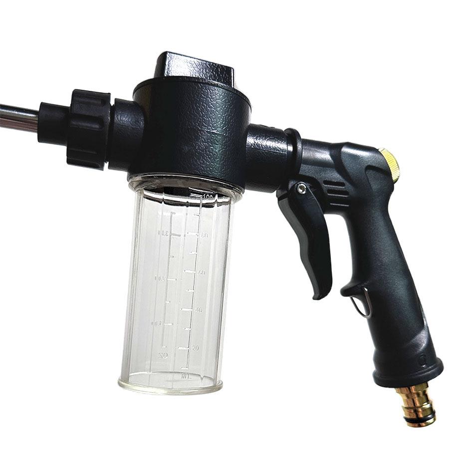 T2 Black Long Spear High-Pressure Foam Sprayer and Water Gun for Garden, Car Wash, and Floor Cleaning.