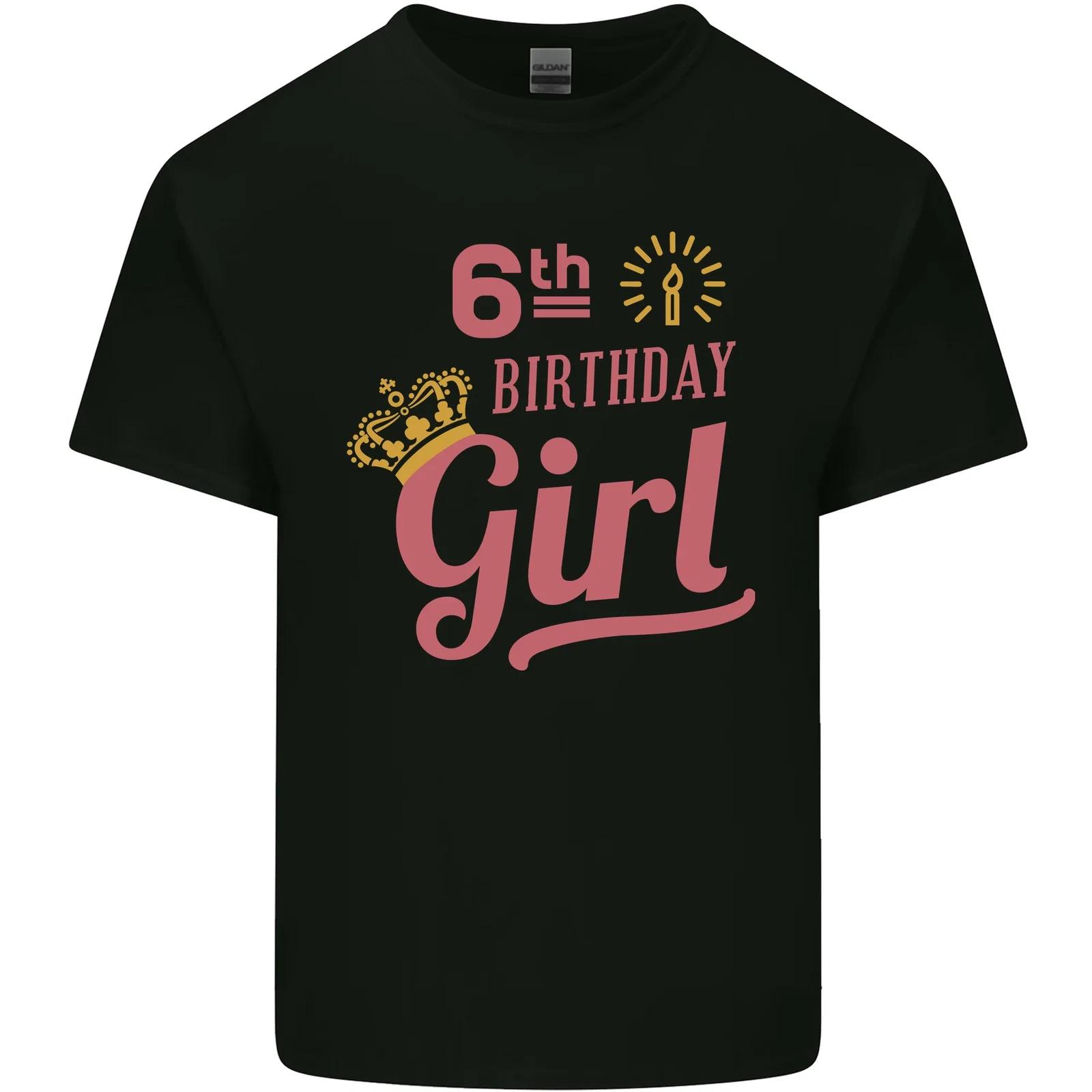 6th Birthday Girl 6 Year Old Princess Kids T-Shirt Childrens L