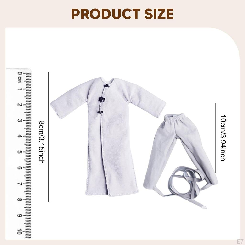 1/12 Action Figure Clothes Coat and Pants Mini Doll Model Costume Length Jacket for 6" Male