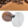 58mm Stainless Steel Flat Coffee Tamper Powder Pressed Hammer with Height   Wooden Handle