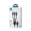 3in1 MultiUse Series USB Cable To Lightning USBC Micro USB 30cm Black