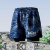 Printed Adult Men Swim Trunks 2 In 1 Quick Dry Double Layer Swim Shorts With Elastic Waist Slim Fit Trunks For Water Sports