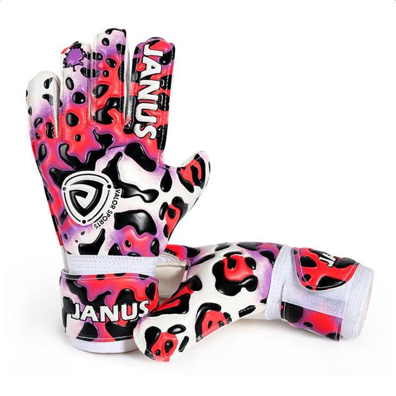Professional Children  Finger  Protection Outdoor Latex Thickened Soccer Goalkeeper Gloves Leopard Printed Goalie Gloves