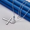 925 Sterling Silver 16-30 Inch Exquisite Cross Pendant Necklace for Men and Women, Fashionable Wedding Jewelry Accessories