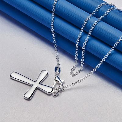 925 Sterling Silber 16-30 Zoll exquisites Kreuz-Anhänger-Halskette für Männer und Frauen, modische Hochzeits-Schmuckzubehör