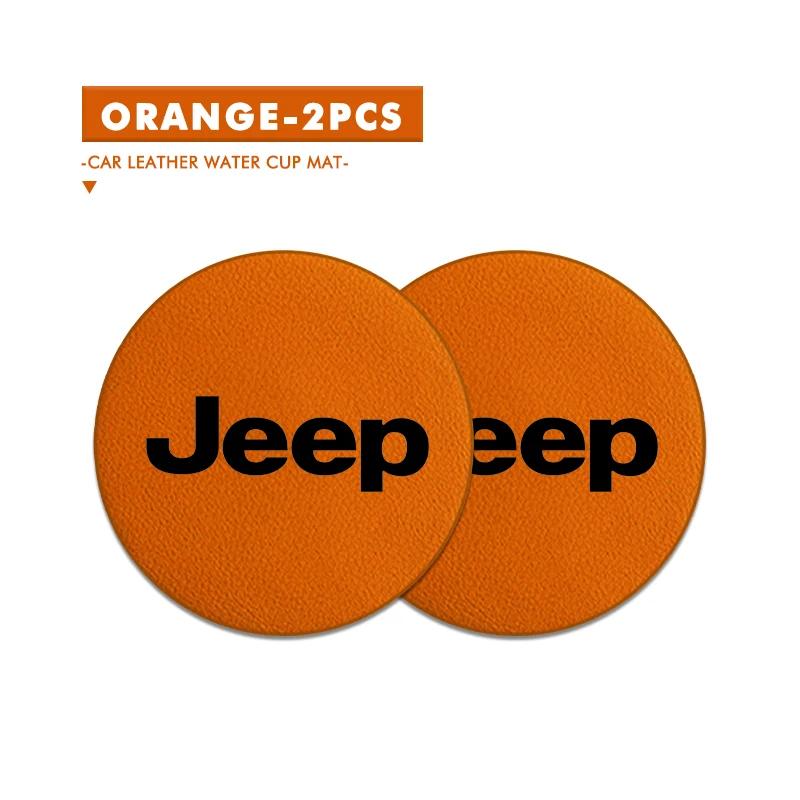 Set of 2 Suede Non-Slip Coasters for Jeep Compass Renegade Cherokee Wrangler JK Car Interior Accessories AKP1