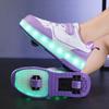 Kid's Luminous Sneaker Rubbing Shoes Children's Shoes Solid Milk Patch Charging Lamp Shoes Kids Glowing Sneakers