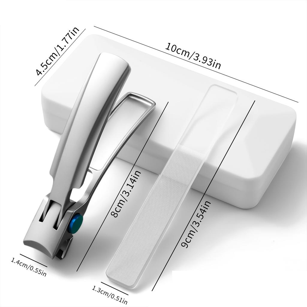 Versatile Nail Clippers Set Heavy Duty Toe Nail Clippers with Wide Jaw Opening Includes Nail File and Splatter proof Nippers
