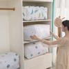 Hot Sale Foldable Quilt Storage Bag Feather Print Home Clothes Quilt Pillow Blanket Storage Bag Travel Luggage Organizer Bag 1pc