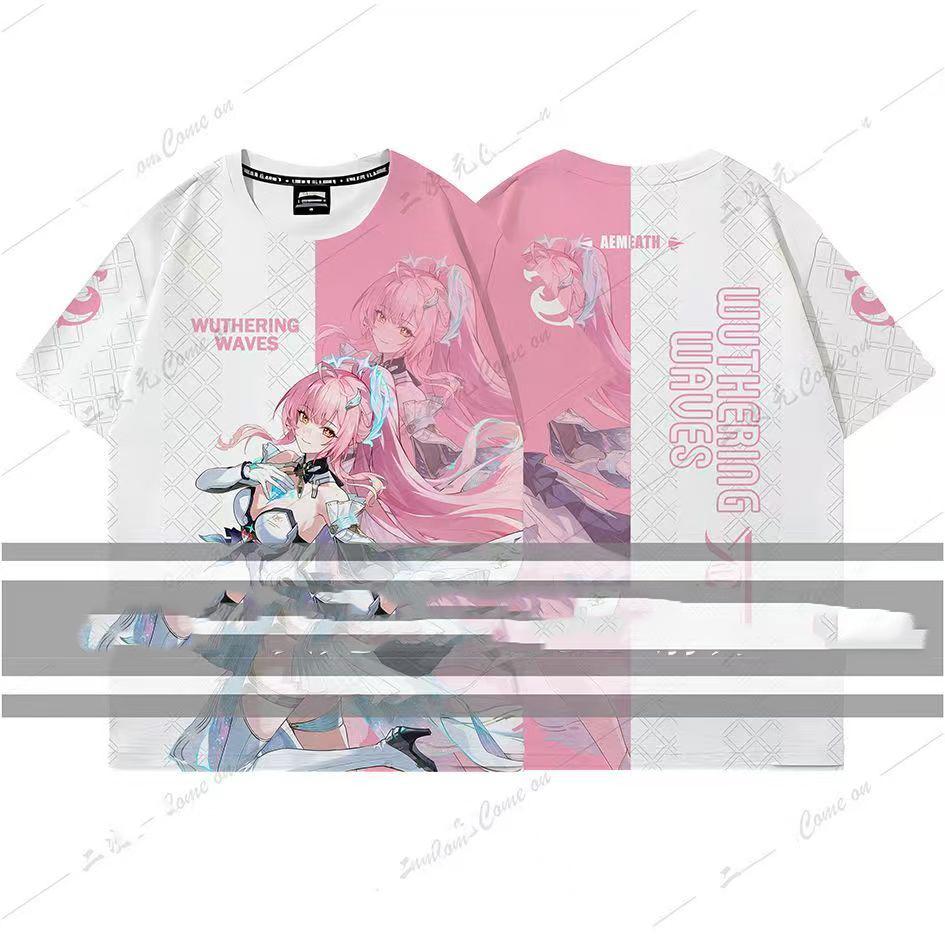 Anime Games Wuthering Waves Hiyuli Cosplay 3D T-Shirt Fashion Short Sleeve T Shirt Casual Men Women Harajuku Top Summer Clothing