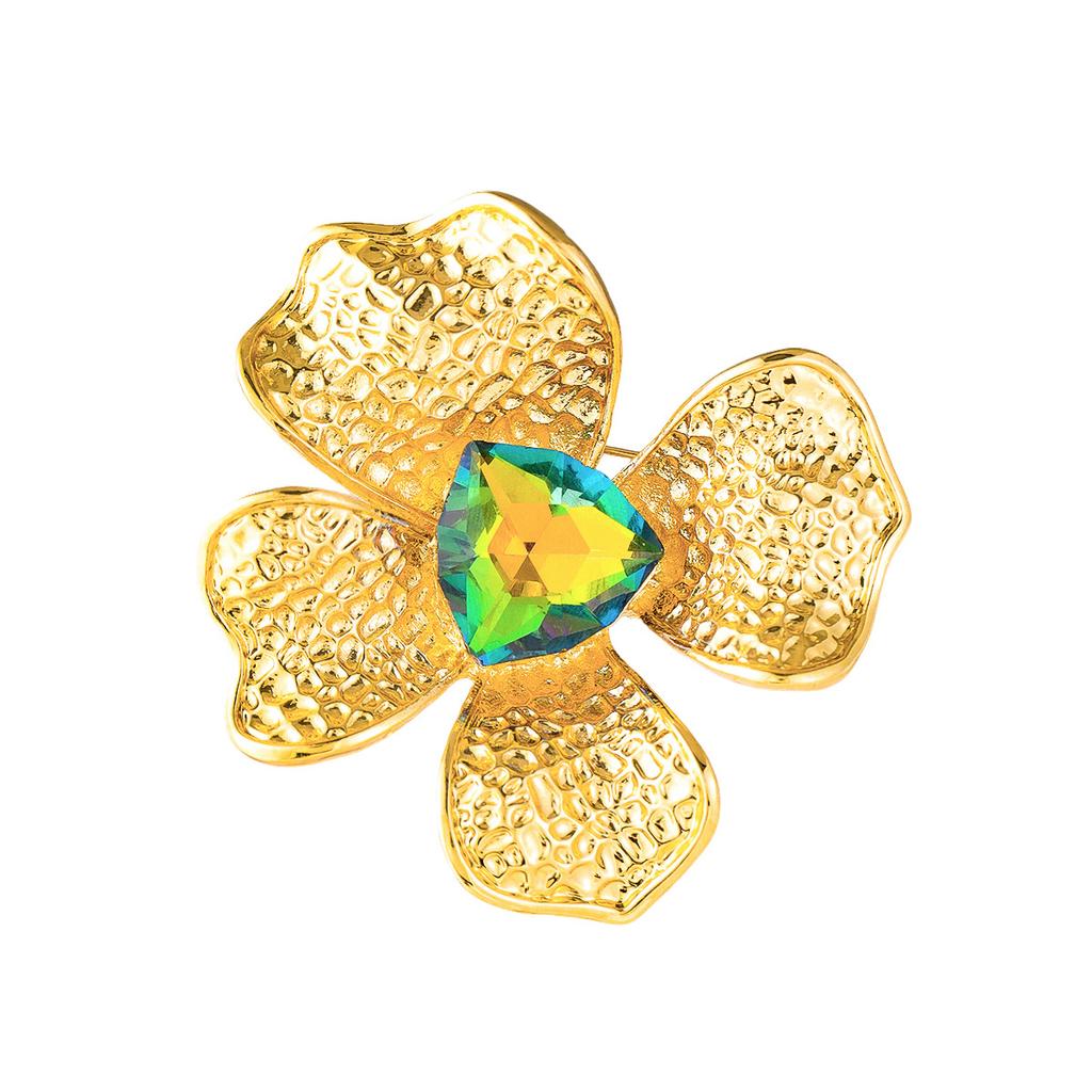 Premium Sense Metal Flower Brooch Clothing Summer Women's Bag Decoration Pendant Hat Fixing Pin Wholesale Jewelry