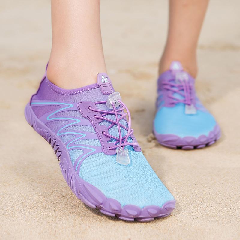 Schnelltrocknende Wassersportschuhe Rutschfeste Aquasocken Sneaker Leichte Strandwatschel-Schwimmfußbekleidung für Damen Herren