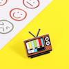 Retro Vintage TV Pin No Signal Television Brooches Fashion Antenna TV Pins  Jewelry