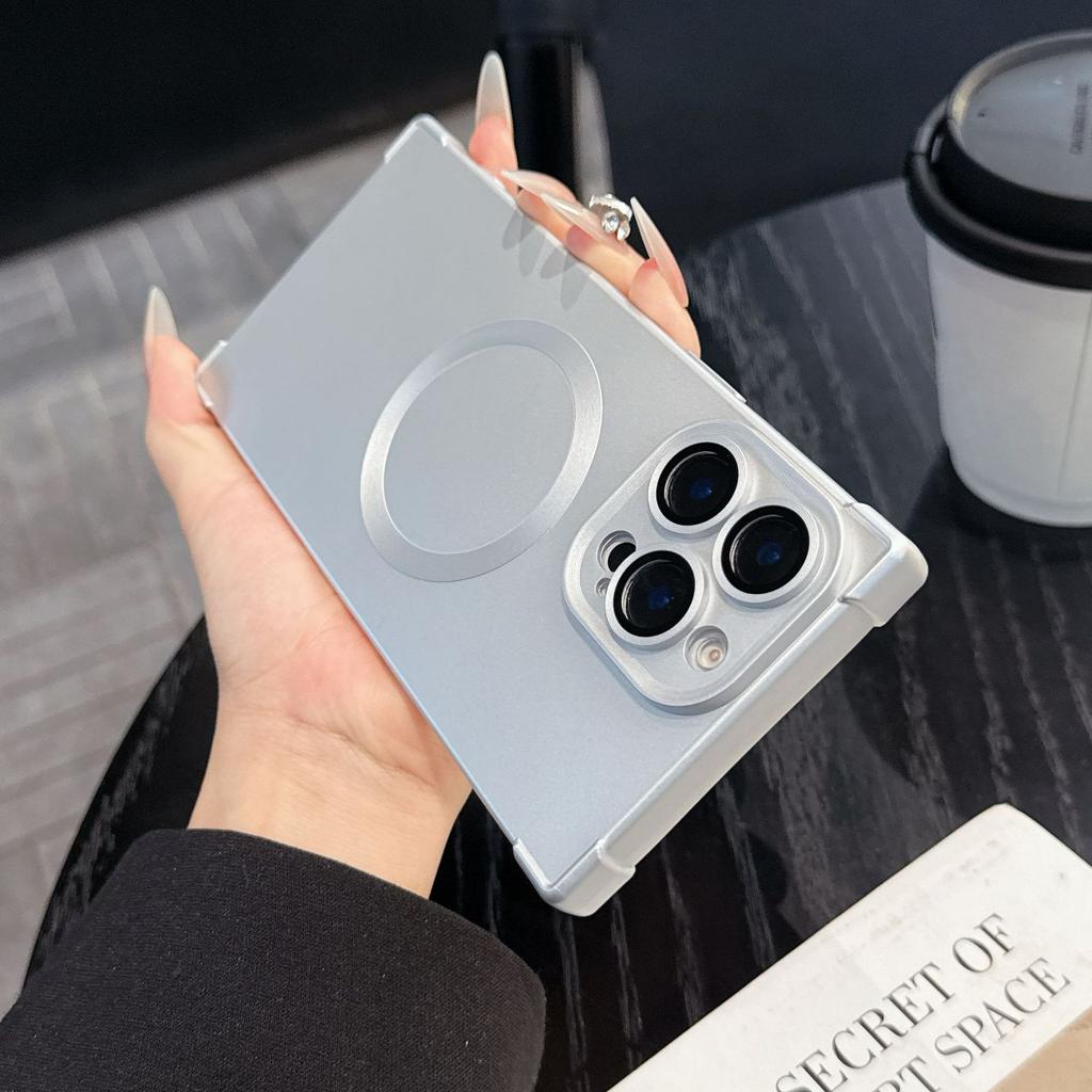 Applicable To IPhone16 Magnetic Suction Phone Case Apple 15 Promax Four Corner Anti Fall TPU with Lens Film Protection Case