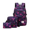 School Bag Casual Nylon Three-piece Backpack Fashion Printing Student School Bag Sports Leisure Large Capacity Backpack Men