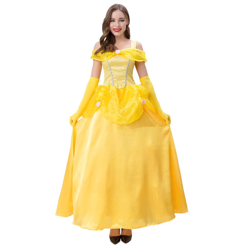 Belle Adult Princess Cosplay Costume - Beauty and the Beast Live-Action Halloween Edition XL