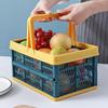 Storage Plastic with Handle Home Collapsible Shopping Basket Folding Crate Milk Toys Food Clothes Books Holder