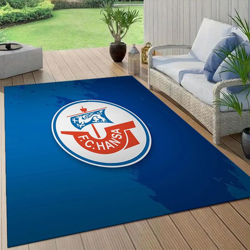 FC Hansa Rostock Flannel Pattern Square Carpet,Area Rug,Carpet Rug for Living Room Bedroom Sofa Playroom Decor,Non-slip Floor Mat