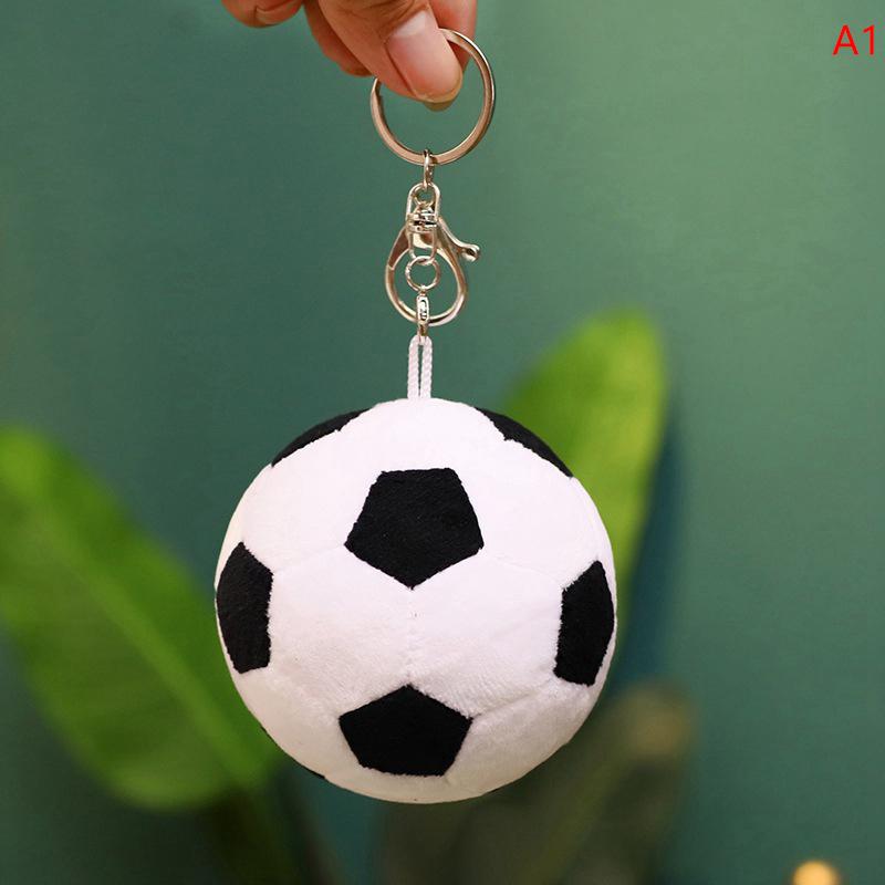 Plush Soccer Ball Keychain Stuffed Football Keychain Sports Ball Key Ring Backpack Keychain