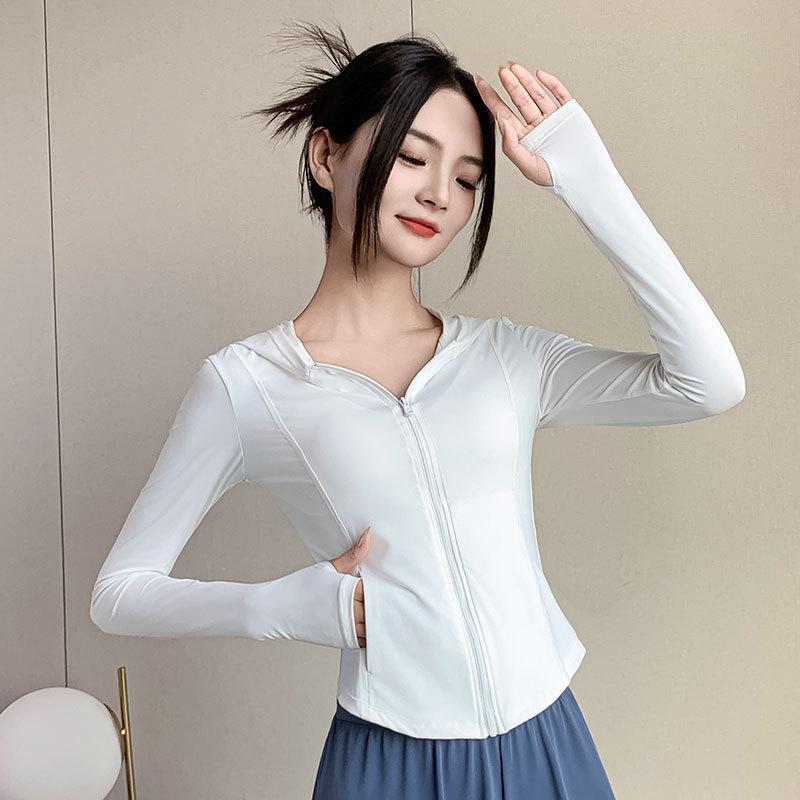 Dámská rychleschnoucí sada na jógu z ledového hedvábí pro venkovní sporty - bunda a kalhoty