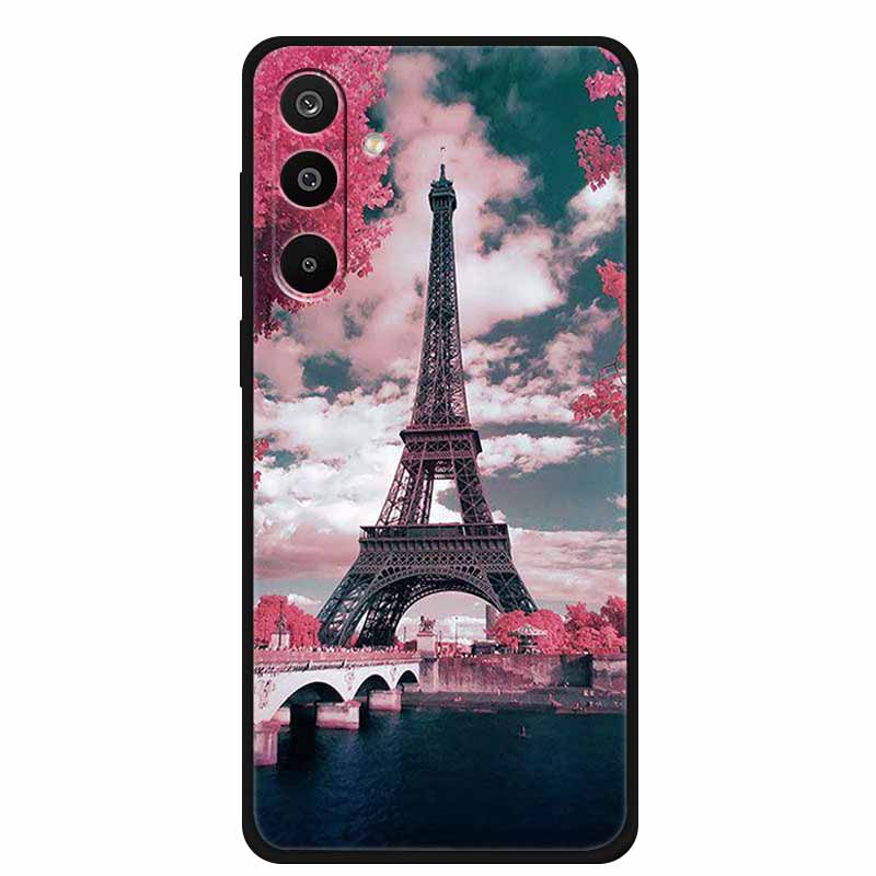 For Samsung Galaxy A36 5G Case Flowers Printed Silicone Phone Cases Cover for Samsung A26 5G TPU Shells A 26 36 Black TPU Coques