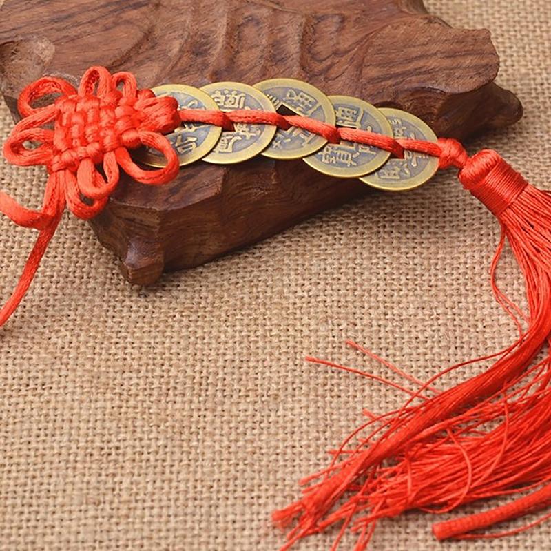 Pięciu cesarzy Pieniądze Autentyczny wisiorek z dyni Zhaocai Dom Miejski Miedziana moneta Rozwiąż Talizman Od Drzwi do Drzwi Feng Shui Amulet