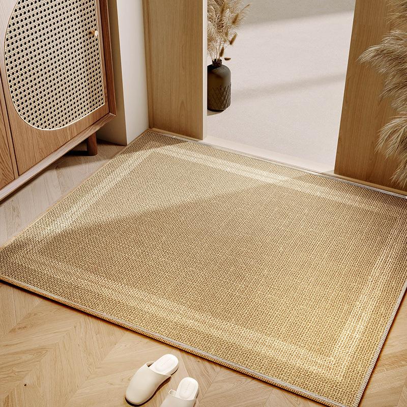Simple Linen Floor Mat, Water-Absorbing Quick-Drying Non-Slip Mat, Home Floor Mat Entrance, Door Rub Foot Carpet