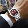 Luxury Man Wristwatch Business Stainless Steel Quartz Men Watch Waterproof Luminous Date Square Men's Watches Clock
