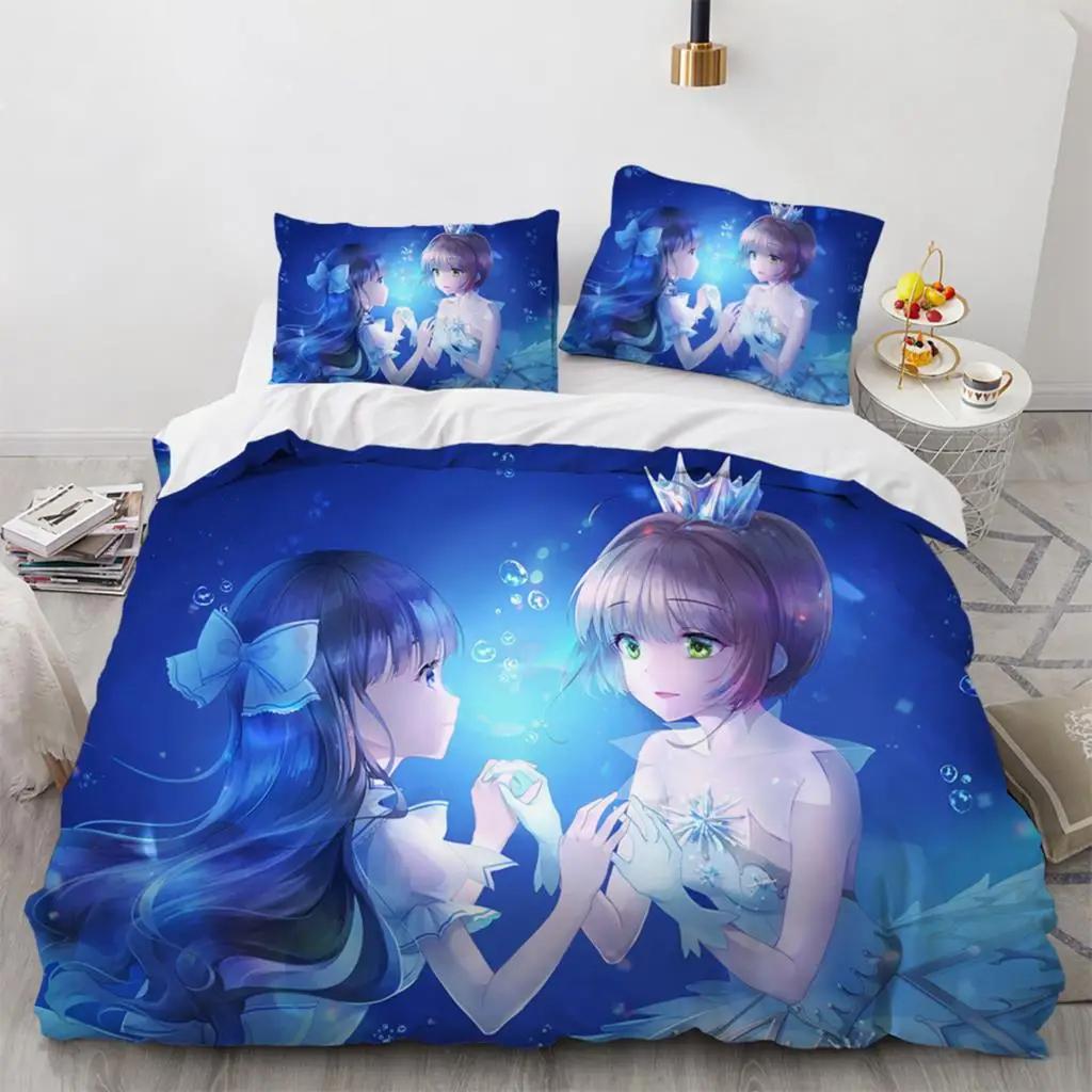 Anime Cardcaptor Sakura Bedding Set Boys Girls Twin Queen Size Duvet Cover Pillowcase Bed Kids Adult Fashion Home Textileextile