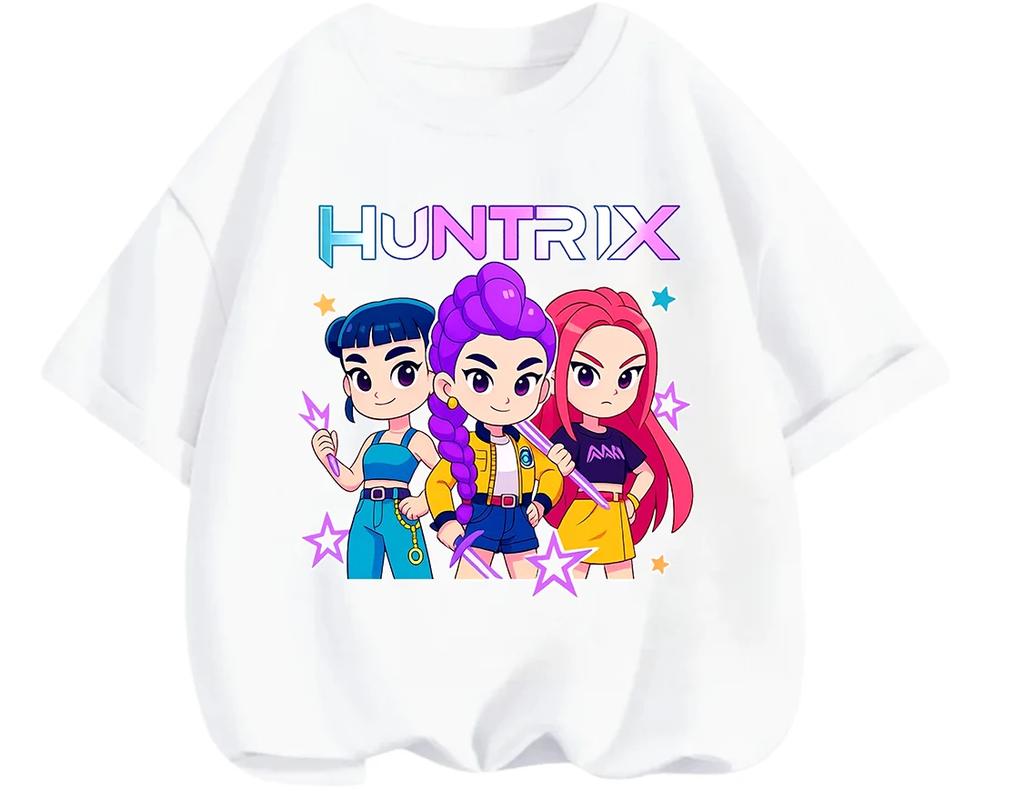 Stylish Urban Street Kpop Print T Shirt Summer Kawaii Casual Everyday Wear Children Round Neck Short Sleeve Top