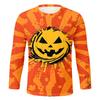 Spring and Autumn Round Neck 3D Halloween Printed Top Fashionable Casual Long Sleeved Men's T-shirts