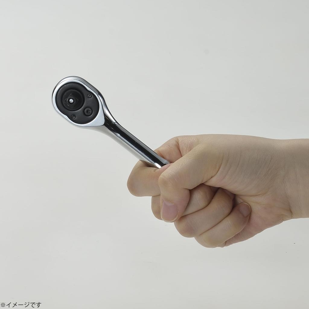 Takagi Ratchet 72 Feed Smooth Socket Attachment and Rotation Direction Switch Tightening and Loosening Tire Ratchet Socket Wrench Handle, 6.35mm