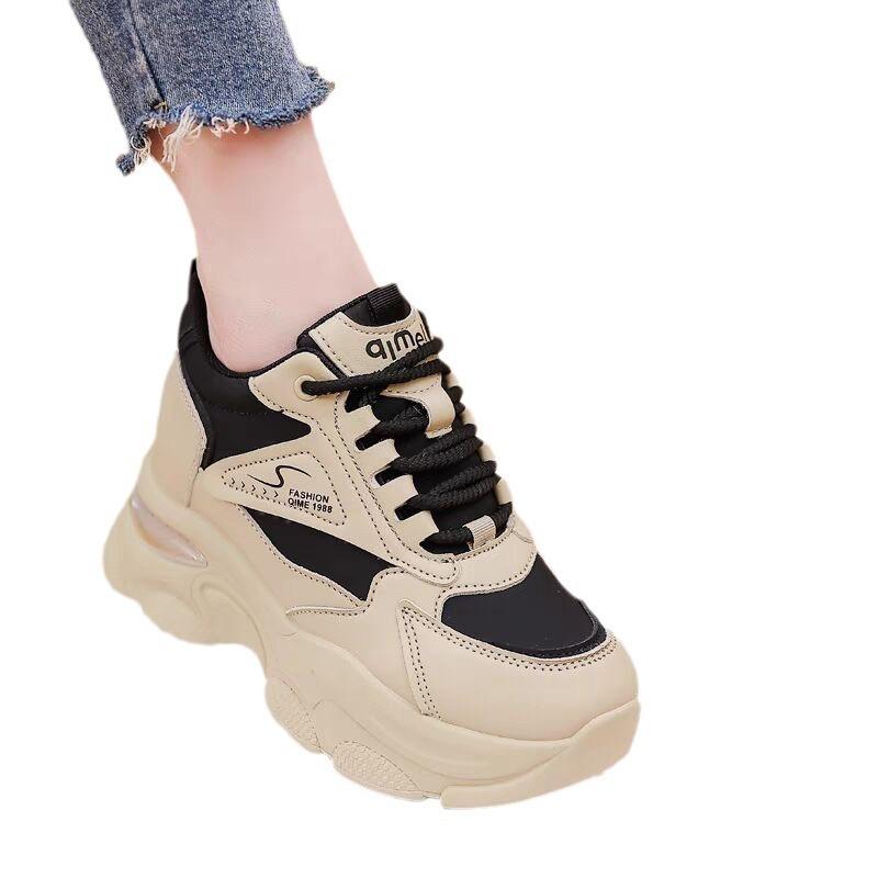 New European Dad Shoes Spring and Autumn Casual Sports Shoes Thick-soled Small People Increase In Height