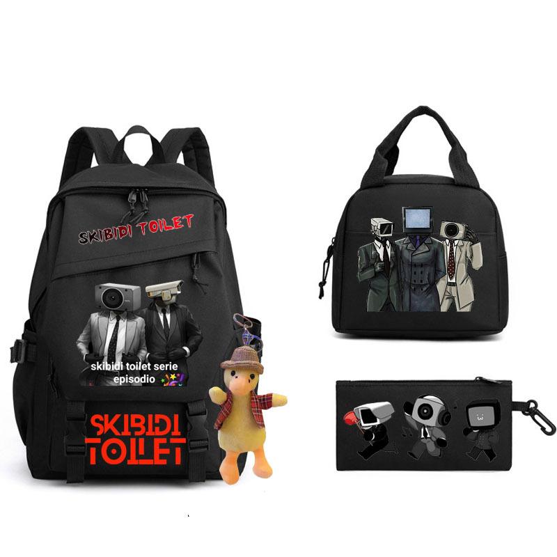 2023 Cross-border New Product Skibidi Toilet Man Spoof School Bag Elementary School Student Backpack Satchel Pencil Bag
