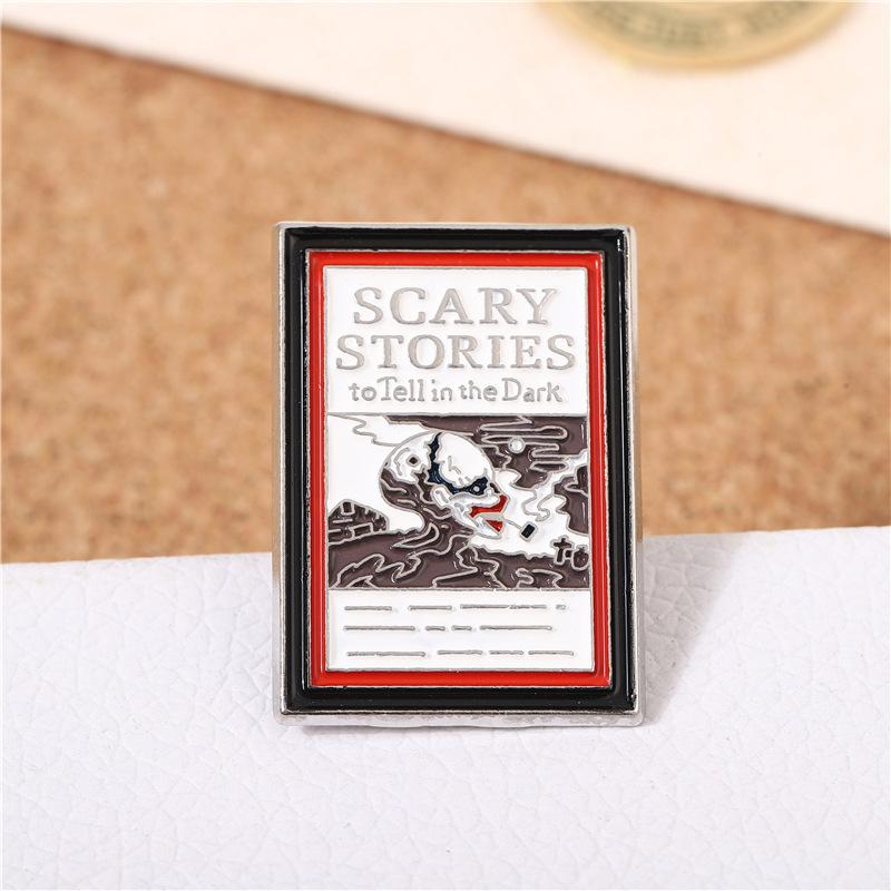 Cartoon brooch, horror story book styling metal fixed brooch, clothing bag decoration badge jewelry