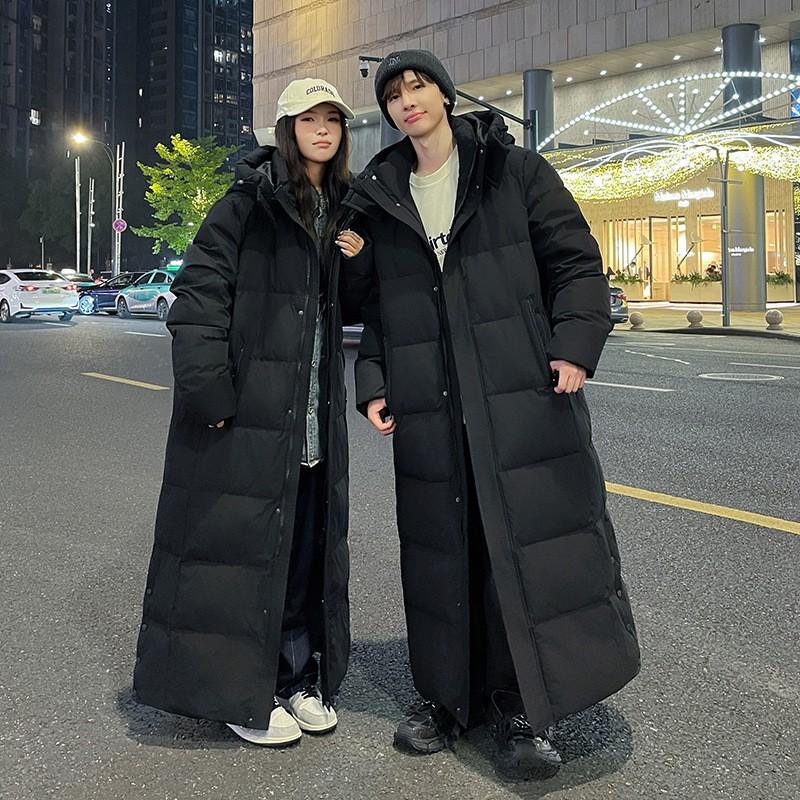 Long Down Coat Winter Unisex Oversized Warm Jacket With High Fill Power Goose