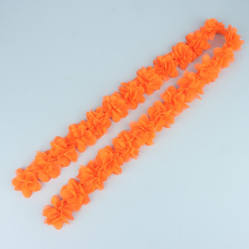 1 Yard 24 Flowers Chiffon Lace Patch Fabric Webbing Decoration Flower Gift Ribbons Diy Bridal Veil Shoes Wedding Clothes Crafts