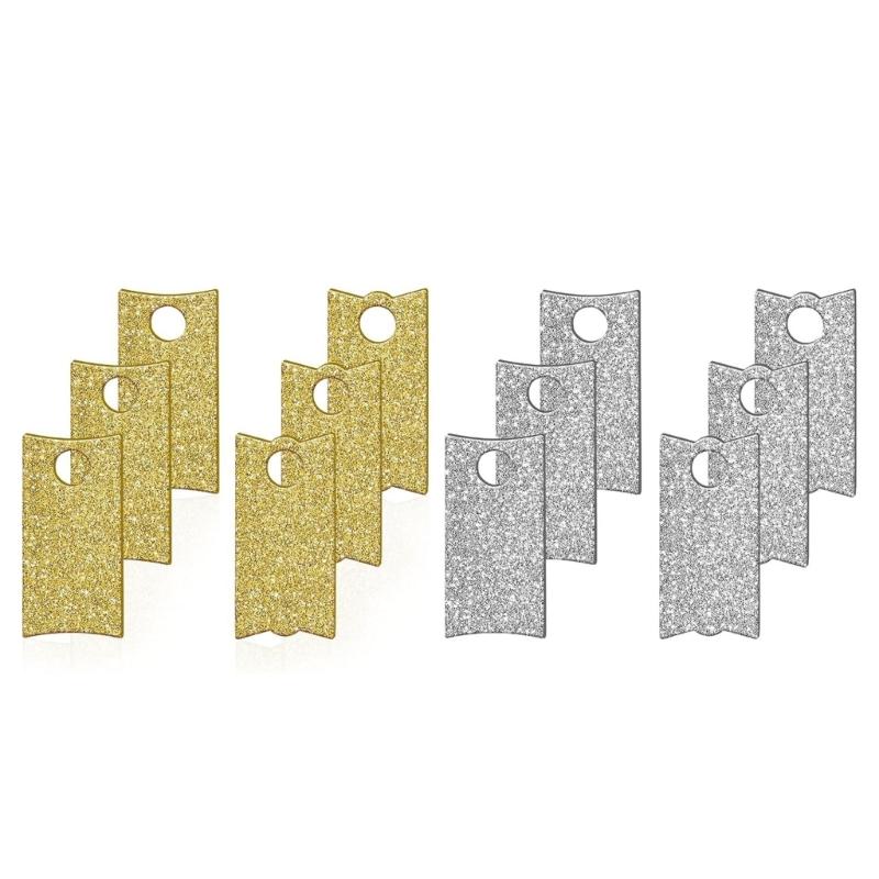 12pcs Acrylic Cup Nameplates Handmade Lid Label for 30/40oz Cups Glitterings Acrylic Name Plate Cards Unique Gift