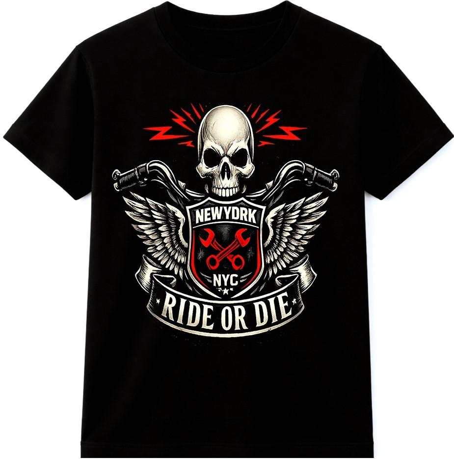 Skull Biker T-Shirt Motorcycle Wings Wrench Vintage Garage Gift Graphic Tee S разноцветный