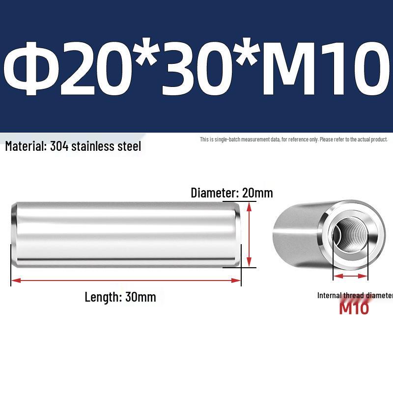 Pin Cilindric din Oțel Inoxidabil 304 cu Filet Interior M4/M6/M8 și Orificiu - Coloană de Suport și Ghidare