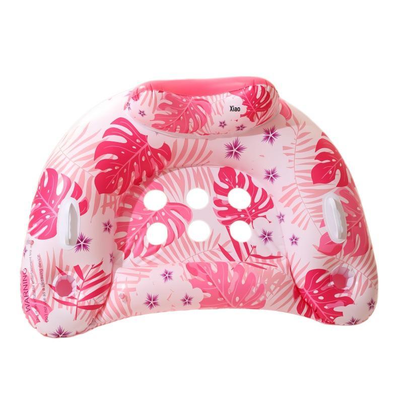 Ins Style Sequin Flower Inflatable Pool Float: U-Shaped Lounge Chair with Net