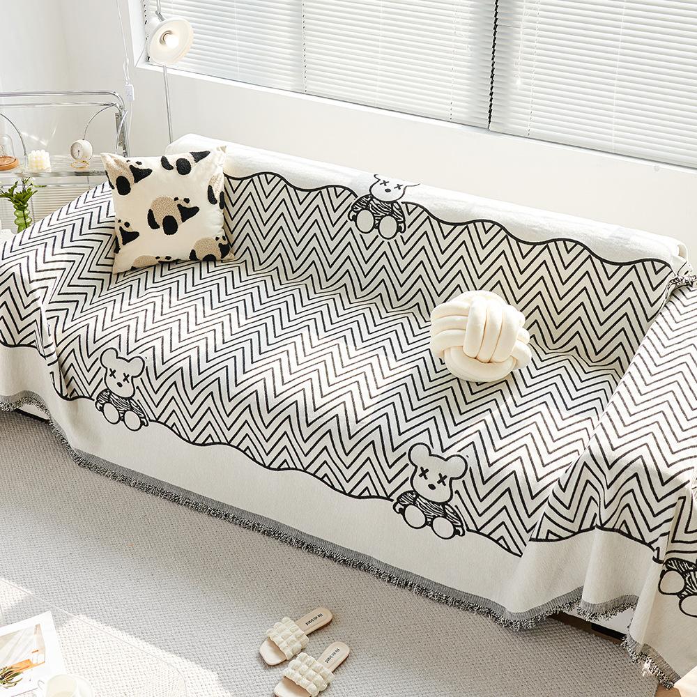 Chenille Sofa Towel Four Seasons Universal Simple Cartoon Fashion Anti-Scratching One Piece Leather Sofa Cover Universal Towel