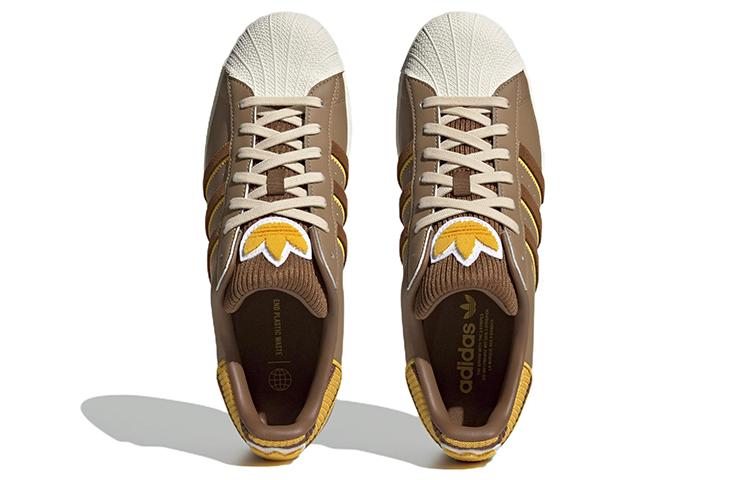 Adidas Superstar Shoes 'Brown White Yellow' IG3003