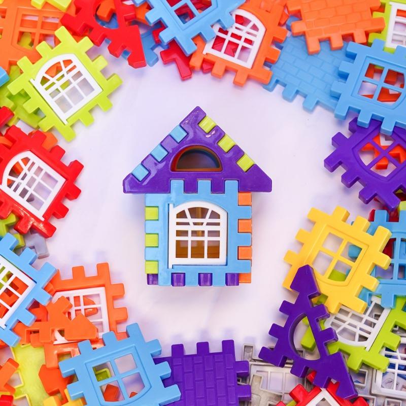 Kids Educational Block Puzzle, 50/70/100/140Pcs, Portable Plastic Toy for Ages 3+ Brain Training