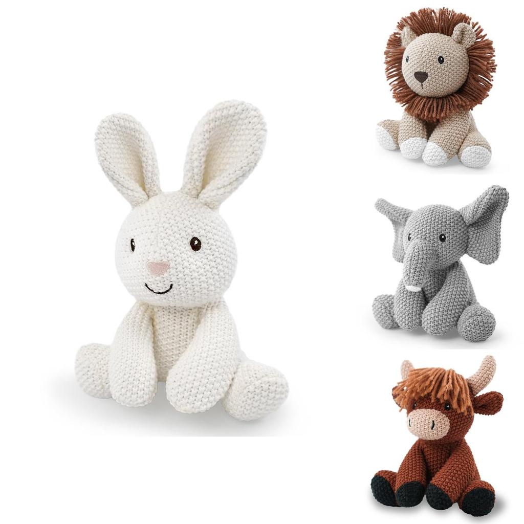 Brinquedo de Pelúcia Elefante de Tricô Para Bebê Conforto Presente Para Crianças