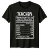 Teacher Nutrition Facts Funny Job Title TShirt